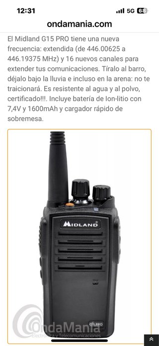 Midland G15 PRO Walkie Talkie tengo 2 unidades