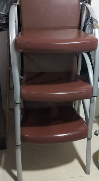 Sedie da ufficio/barberia in metallo e similpelle