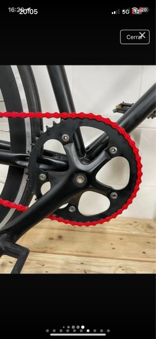 Bicicleta Fixie Negra Ruedas Rojas
