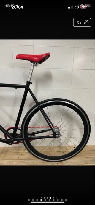 Bicicleta Fixie Negra Ruedas Rojas