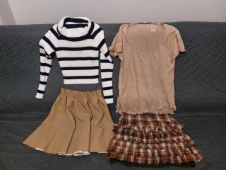 Lote 2 faldas, 1 camiseta y 1 jersey. Talla S