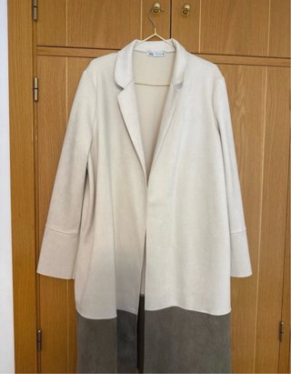 Chaqueta Zara Beige/Gris Talla XL