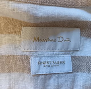Camisa Massimo Dutti Beige y Blanca Rayas