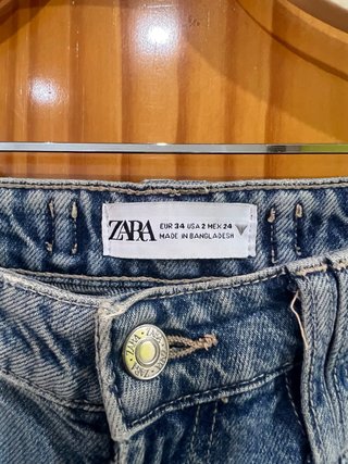 Pantalón cargo vaquero Zara azul