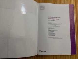 Historia del mundo contemporáneo, 1 bachillerato