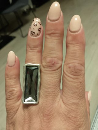 Anillo Bisutería Piedra Rectangular