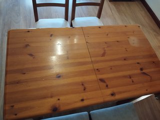 Conjunto Mesa Comedor Pino y 4 Sillas