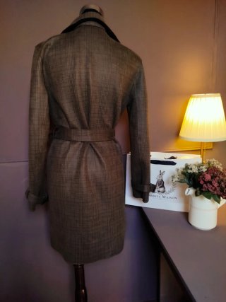 Gabardina cuadros beige/marrón Talla M