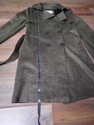 Gabardina cuadros beige/marrón Talla M