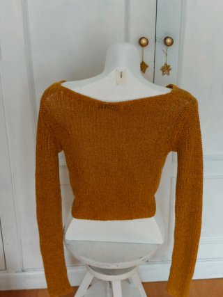 Top Zara punto cruzado manga larga mostaza Talla S