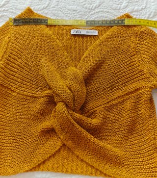 Top Zara punto cruzado manga larga mostaza Talla S