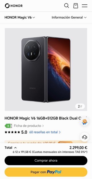 Honor Magic V6 Negro