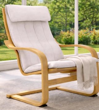 Sillón Poäng IKEA Madera y Tela Beige