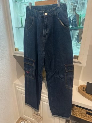 Pantalones Cargo Vaqueros Anchos