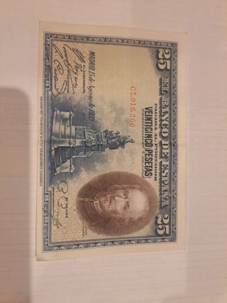 Billete 25 Pesetas 1928 Banco de España