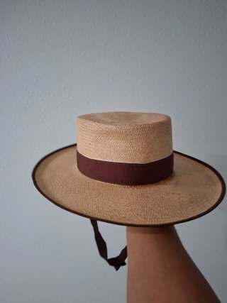 Sombrero Panamá Ancho Beige Marrón