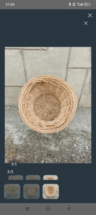 Cesta de mimbre redonda