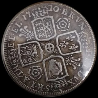 🇬🇧 MONEDA 1⁄2 CORONA 1717 REY JORGE I