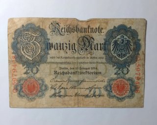 Banconota 20 Mark Germania 1914