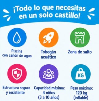 Castillo Hinchable 5 en 1 con tobogán