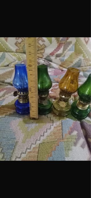Set 4 mini lampade a olio vintage colorate