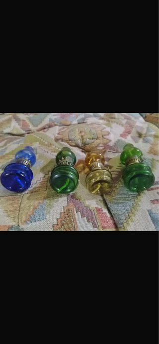 Set 4 mini lampade a olio vintage colorate