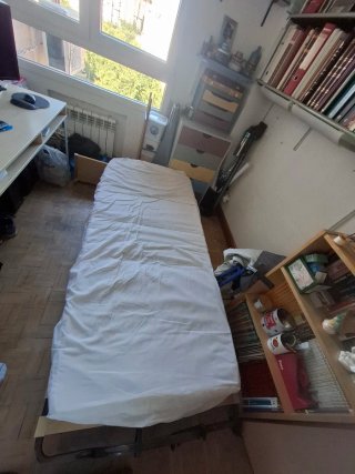 Cama Plegable Metálica y Madera y colchón incluido
