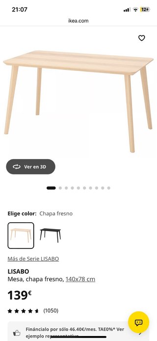 Mesa y 4 Sillas Ikea (Lisabo/Nordmyra)
