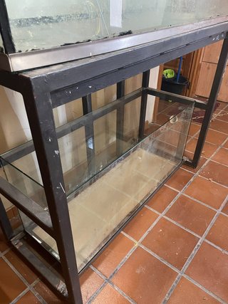 Acuario grande con soporte metálico