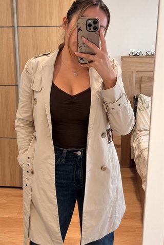 Gabardina Zara Beige Mujer