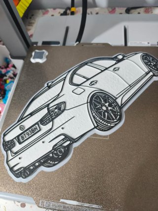 Silhueta BMW 3D 29cm Decoração Parede