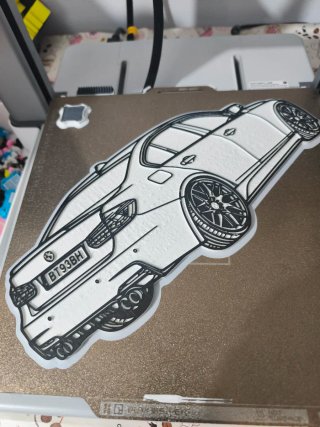 Silhueta BMW 3D 29cm Decoração Parede