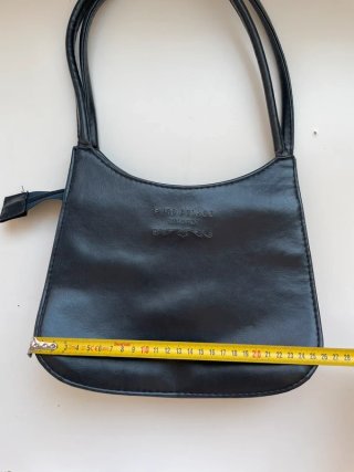 Bolso de cuero negro EURO BOLSOS