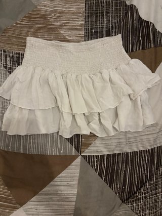Falda blanca volantes talla única