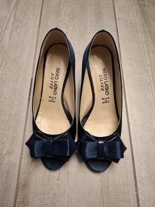 Scarpe Nero Latino Silver Colore Blu N. 35