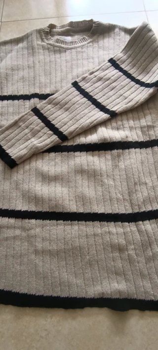 Jersey Muphoni rayas beige y negro talla M