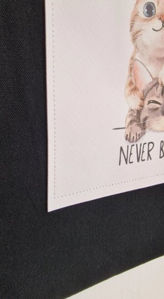 Borsa tote shopper con stampa gatti