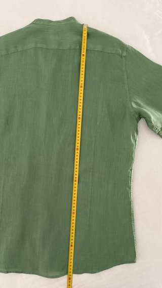 Camicia Lino Verde Coreana Uomo XL