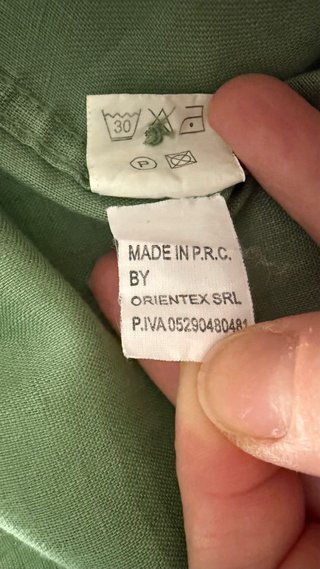 Camicia Lino Verde Coreana Uomo XL