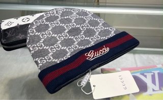 Gorro Gucci Gris y Azul