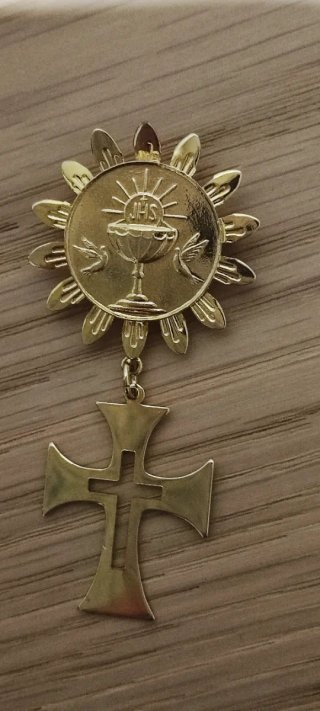Medalla Comunión Cruz Sol