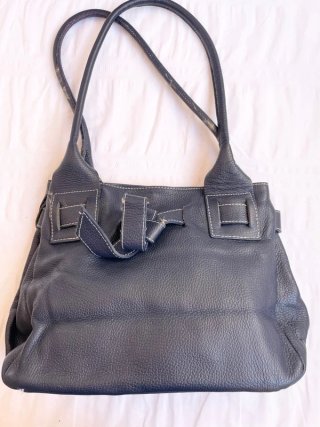 Bolso de cuero azul