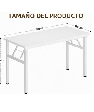 Mesa escritorio plegable blanca metálica