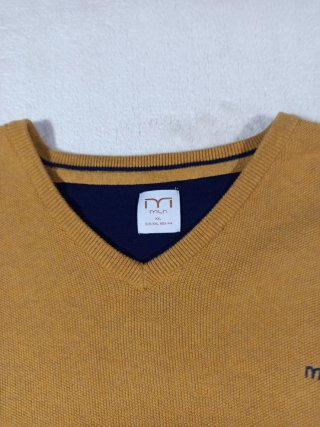 Jersey hombre cuello pico mostaza XXL