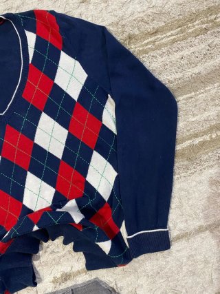 Jersey de rombos Tommy Hilfiger estilo Preppy /Y2K