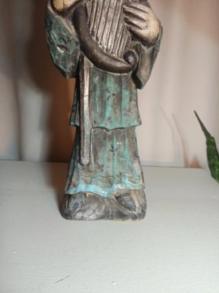 Antigua Escultura Tallada Madera