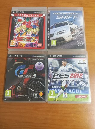Pack 4 Juegos PS3: Dragon Ball, NFS, GT5, PES2012