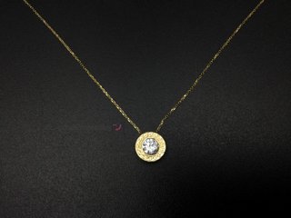 cadena oro 18k con piedra con circonita 22cm