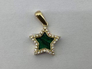 colgante oro 18k con piedra con circonita