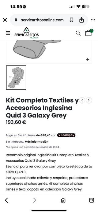 Silla Inglesina Quid 3 (solo asiento)